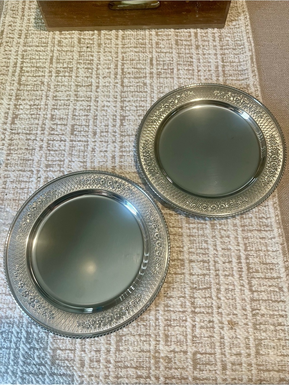 Vintage Tramontina stainless Steel Plates 8x8 - Set of 2